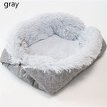 Removable Cat Sleeping Bag Sofas Mat Hamburger Dog House Short Plush Small Pet Bed Warm Puppy Kennel Nest Cushion Pet Products