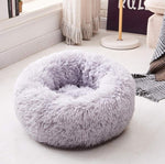 Long Plush Super Soft Pet Cat Bed Kennel Dog Round Cat Winter Warm Sleeping Bag Puppy Cushion Mat Portable Cat Supplies