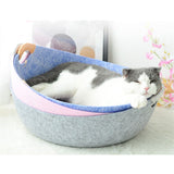 Cat Beds House with Cool Mat Felt Cloth Dog Sleeping Basket Comfortable Breathable Funny Kitten Puppy