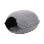 Detachable Natural felt Cat Bed Breathable Cat Pet Cave Dark Gray Cat Bed House With Cushion for Pets Cats Pet Accessories