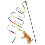 Cat Toys Cute Funny Colorful Rod Teaser Wand Plastic Pet Toys for Cats Interactive Stick Cat Supplies