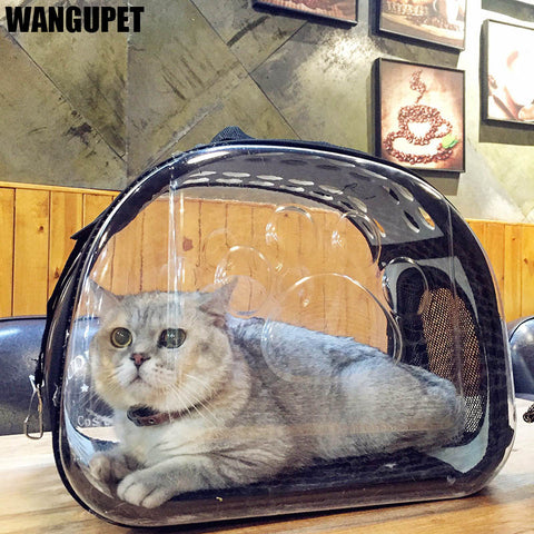 Transparent Folding Cat Pack Pet Backpack Cat Dog Universal Travel Out Carrier Bag Package Transparent Breathable Cat Travel Box